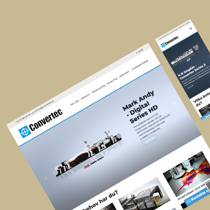 Convertec ab:s webbplats